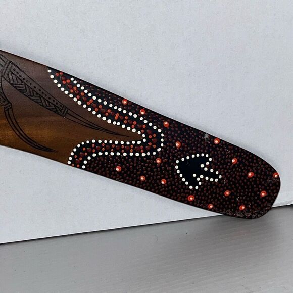 Boomerang Hand Made And Painted Art Wooden Returning Stick Australian 22” Carved - Picture 7 of 11